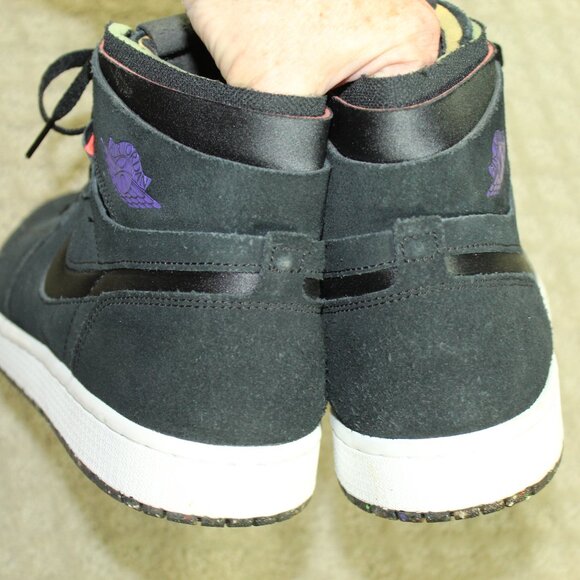 Size 9.5 Nike Air Jordan 1 Retro Zoom Comfort High Court Black Purple Shoes Men main image 5